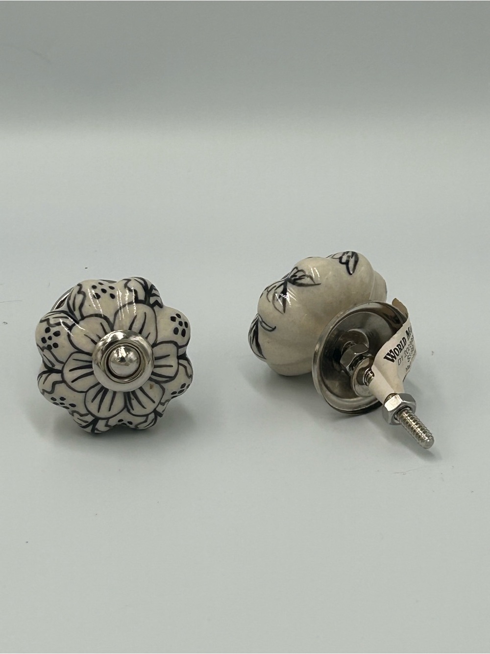 Cost Plus World Market
Drawer Pulls Silver-Tone Black
& White Floral